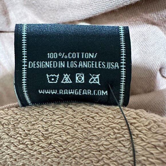 Raw Gear Size S Sweatshirt Salmon‎ Cotton Gorilla Pocket Hoodie Drawstring - Picture 7 of 8
